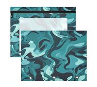 Zathe Pencil Case Clear Window 3 Hole Pocket for A4 Paper Letter 2 Pack Students College Supplies, Color 11, 1 size x2, Cartoon