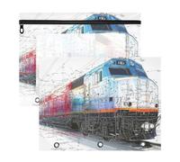 Zathe Pencil Case Clear Window Pocket Folders for A4 Paper Letter 2 Pack Teacher Art Supplies Storage, Color 6, 1 size x2, Cartoon