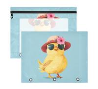 Zathe Pencil Case Clear Window Pocket Folders for A4 Paper Letter 2 Pack Teacher Art Supplies Storage, Color 1, 1 size x2, Cartoon