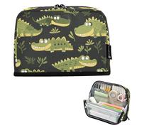 Zathe Pencil Case Large Capacity Cosmetic Pencil Case Multifunction Teenage Bag Travel Cartoon Safari Crocodiles