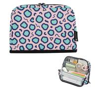 Zathe Pencil Case Large Capacity Pen Bags Multiple Sockets Nurse Stationery Storage School Supplies Memphis Pastel Leopard Print