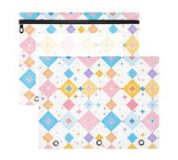 Zathe Pencil Case Transparent Plastic File Briefcase for 3 Rings Binder 2 Pieces Teacher Storage Supplies, Color 22, 1 size x2, Cartoon