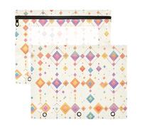 Zathe Pencil Cases Clear Plastic File Folder for 3 Rings Binder 2 Pack Teacher Storing School Students Teacher Supplies, Color 23, 1 size x2, Cartoon