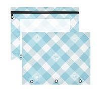 Zathe Pencil Cases Clear Plastic File Folder for 3 Rings Binder 2 Pack Teacher Storing School Students Teacher Supplies, Color 5, 1 size x2, Cartoon