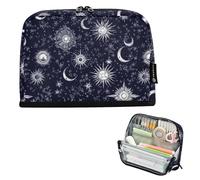Zathe Pencil Cases Large Capacity Pen Case Stationery Bag for Teenage Girls Elementary Starry Night Star Sun Moon
