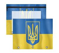 Zathe Pencil Cases Transparent Window Pen Case Paper A4 Letter 2 Packs Students School Supplies National Flag Ukraine
