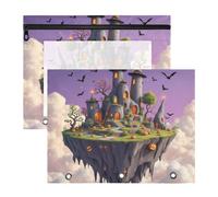 Zathe Pencil Pouches Transparent Window Plastic File Briefcase for 3 Rings Binder 2 Packs Students Home, Color 13, 1 size x2, Cartoon