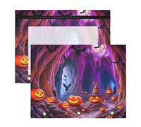 Zathe Pencil Pouches Transparent Window Plastic File Briefcase for 3 Rings Binder 2 Packs Students Home, Color 16, 1 size x2, Cartoon