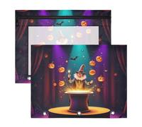 Zathe Pencil Pouches Transparent Window Plastic File Briefcase for 3 Rings Binder 2 Packs Students Home, Color 18, 1 size x2, Cartoon