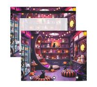 Zathe pencil poucheses Clear Window Plastic File Folder for 3 Rings Binder 2 Pack Students Home, Color 2, 1 size x2, Cartoon