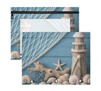 Zathe Portable Pencil Case A4 Pencil Case for Writing Letters 2pcs in Package for Teacher Storage Students Teacher School Blue Wooden Sea Shells