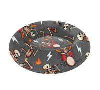Zathe Skeleton Band Performance Pattern Pet Cat Bed Donut Cuddler fluffier Puppy Beds for Extra Small Size Pets Supplies