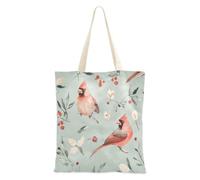 Zathe Tote Bag Canvas Northern Birds Green Canvas Grocery Bag Birthday Bag Plain Tote Bags