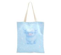 Zathe Tote Bags Canvas Dreamy Bubble Highland Cow Seamless Wallpape Ladies Birthday Canvas Tote Bag Plain