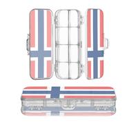 Zathe Transparent Pencil Box 2 Layer Boxes Pencil Case For Art Supplies With Snap And Lid Norway National Flag Perfect Business Concepts