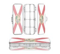Zathe Transparent Pencil Box Double Deck Pens Articles Boxes pa With Lid Florida State Polyester Flag Fl Red