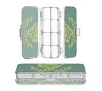Zathe Transparent Pencil Box Double Layer Pen Case Transparent Hard For Articles pa With Snap Lid Erin Go Bragh Flag Ireland Green