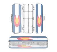 Zathe Transparent Pencil Box Two Tier Pen Case Art Boxes With Snap Lid Colorado State Flag Co Blue Red