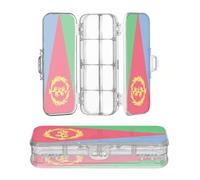 Zathe Transparent Plastic Pencil Box 2 Layer Pencil Container For Art Supplies With Snap Lid Flag Eritrea Accurate Dimensions