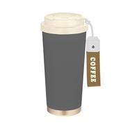 Zathe Travel Coffee Cups with Lid, Coffee Takeaway Mug Stainless Steel Insulated Hot and Cold 500ml Leak Proof Dark Grey