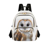 Zathe Women Backpack 3 Zipper Pockets, Brown Barn Owl, S, Casual