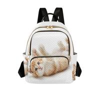 Zathe Women Backpack Multi Pocket, Cute Orange Kitten, S, Casual