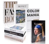 Zatix bu 4Pcs Fake Books, Foldable Book Ornaments Easy to Assemble, Stylish Looking Modern Book Decorations for Living Room, Books for Bookshelf Coffee Table