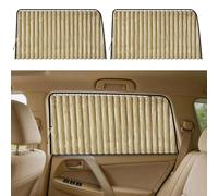 ZATOOTO Car Side Window Sun Shade - 2 Pcs Beige Magnetic Privacy Sunshades - Curtain Keeps Cooler Screen for Baby Sleeping