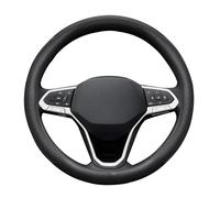 ZATOOTO Car Steering Wheel Covers, Thin Anti-Slip Synthetic Leather Steering Wheel Protectors, Soft and Breathable, Universal Size M 37-38cm / 14.5-15inch, Black