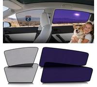 ZATOOTO Tesla Model 3 Car Window Shades 2018-2026,4Pack for Anti-Glare | Clear for Safe Driving | Bluish-Purple for Passenger Comfort | UV Protection | Static Cling Side Window Sun Shade Blocker