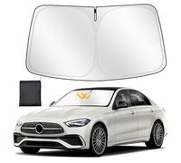 ZATOOTO Windshield Sun Shade Custom Fit for Mercedes Benz C Class 2014-2021, Car Sun Shades Windscreen Foldable, Thickened Reflective Polyester Blocks UV Rays Keep Car Cooler