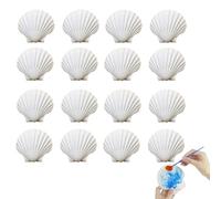 zatyorg 16 pcs White Scallop Shells，Natural White Sea Shells for DIY Craft Crafting,Painting,Food Decro,Home Decor and Beaching Wedding Decor（9 * 11CM）