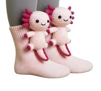 zatyorg 3D Knit Animal Socks,Cute Novelty Animal Socks,Cute Hand Crochet Knit Sock,Winter Warm Floor socks for Adults，Teens，Christmas (Salamander)