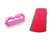 ZAUKY 1PCS Manicure Pedicure Handle Grip Nail Brush Hand Finger Toe Nail Cleaning Brush With 1PCS Spa Headbands For Women- Makeup Headband, Headbands For Washing Face And Facial Headband (Multicolor)