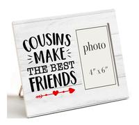 Zauly Cousins Gifts Wood Picture Frame, Cousins Gifts for Birthady Christmas Graduation, Cousins Make the Best Friends Picture Frames, 4x6 Inches Photo