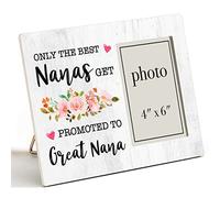 Zauly Great Nana Wooden Picture Frame Gift, Only the Best Nanas Get Promoted to Great Nana Wood Photo Frame Gifts Idea for Pregnancy Announcement, Tabletop & Wall Mounting, 4x6 Photo