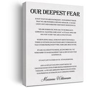 Zauly Inspirational Quote Canvas Wall Art Motivational 'Our Deepest Fear' by Marianne Williamson Quote Canvas Print Positive Wall Decor Framed Gift 12"x15" Ready to Hang