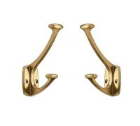 ZAUYX 10 Pack Champagne Brozne Hooks Decorative Heavy Duty Solid Large Coat Hooks for Towel Hanging Coats Robe Wall Mounted Towel Bags Door Back Bathroom Wall Hook.