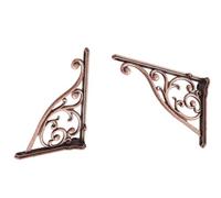 ZAUYX Heavy Duty Solid Stand,6 Inch 2 Pack Antique Copper,Right Angle Wall Panel Support Bracket,Decorative Shelf Bracket,Heavy Duty Vintage,Wall Mount Support DIY - Shelf Hardware Included