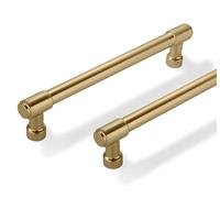 ZAUYX Solid Heavy Duty Jasper Pulls 5 Pack Champagne Bronze Cabinet Pulls 5 Inch Hole Centers for Kitchen Cupboard Handles Modern Drawer Pulls Bathroom Champagne Brass Cabinet Pulls