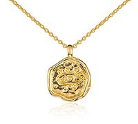ZAVANA Evil Eye Necklace, Necklace with Chain and Evil Eye Irregular Disc-Shaped Pendant. Dainty Necklaces for Women and Teenage Girls. Quality fashion Jewellery