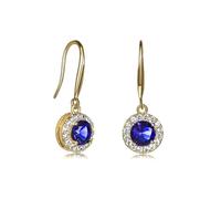 Zavana Halo Design Drop Earrings with Clear and Coloured CZ Stones in Silver or Gold for Women and Girls