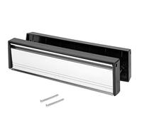 ZAVIA Door Letter Box 12'' with Metal Flap | Draught Proof Letterbox Plates for 20-40mm Thick Doors | Postal Letterplate with Draught Excluder for UPVC Midrail & Composite Doors