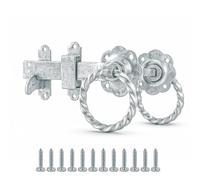 ZAVIA Garden Gate Latch for Wooden Gates | Heavy Duty Hot Dip Galvanised Twisted Ring Gate Latch | 6"/150mm Door Catch and Latch for External Door Lock | Fixing Screws Included