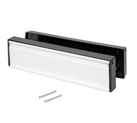 ZAVIA Letter Plate 12'' with Metal Flaps | Internal & External Letterbox Plate for 40-80mm Thick Doors | Postal Letterplate with Draught Excluder for UPVC Midrail & Composite Doors (White, 40-80 mm)