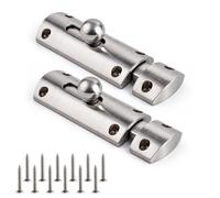 ZAVIA (Pack of 2) Sliding Door Lock for Internal Doors | 75mm Brushed Nickel Door Bolt Lock for Bathroom & Toilets with Twist Lock Mechanism | Easy to Install Modern Slide Lock