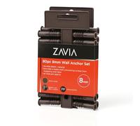 ZAVIA Plasterboard Wall Plug (80 Pcs x 8mm) | Polypropylene Plastic Brown Wall Plugs | Best Suited for Concrete, Plasterboard Fixings, Brick Wall, Picture Hanging & More