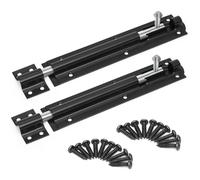 ZAVIA Tower Bolt Lock 8 Inches | Pack of 2 Powder-Coated Sliding Gate Bolt Door Locks for Securing Shed, Garage, Fence, Barn, Barrel Doors & More