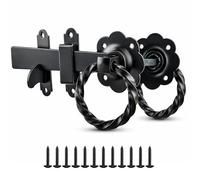 ZAVIA Twisted Garden Ring Gate Latch for Garden Gates 6” Door Latch Powder Coated Solid Handle Gate Catches for External Door