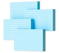 Zaviko Index Cards 3 X 5 Ruled Note Cards Flash Cards for Studying, Home and Office Ruled Index Cards, 200 Count, Pack of 4, Blue